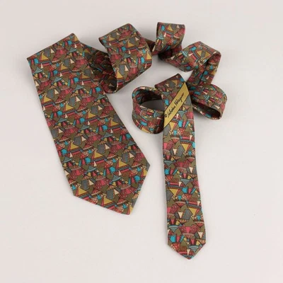 Ferragamo Krawatte Vintage Seide Zeichnungen Italien - Bild 1 von 4