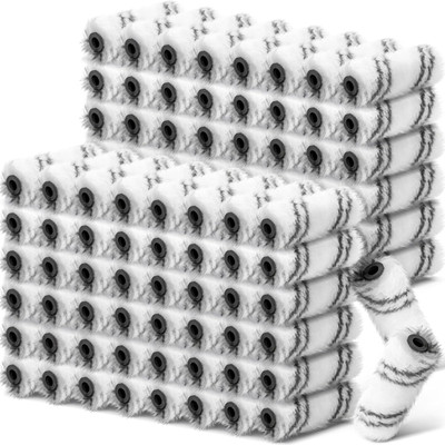 300 Pcs 4 Inch Mini Paint Rollers Covers, Gray White, 1/2'' Nap