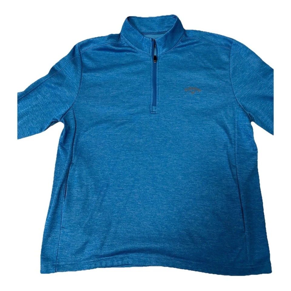 Callaway Para Hombres 1/4 Cremallera Cuello Sin usar, Pullover Manga Larga Camisa de Golf Bolsillos Azul XL Foto 2 de 4