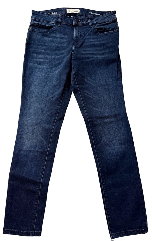 DL1961 Women's Coco Curvy Ankle Skinny Jeans Size 27 Mid Rise Dark Wash Stretch