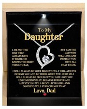 To My Daughter Necklace From Dad, Father Daughter Necklace Led Box The Dad