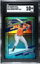 2021 Donruss Optic #177 Yordan Alvarez GREEN DRAGON PRIZM /88 SGC 10 GEM MINT