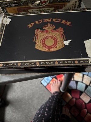 Wooden Punch Empty Cigar Box Hand Made In Honduras Vintage Tobacco