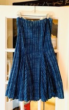 Lauren Ralph Lauren Skirt Womens SZ 8P Indigo Blue Midi Prairie Western Flowy
