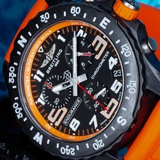 Breitling Endurance Pro 44mm Black Dial, New Orange Strap, Full Set 2022 9