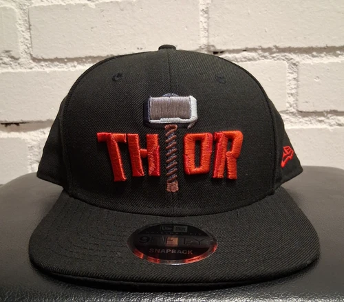New Era 59fifty THOR Marvel Super Hero Snap Back Hat Black Red