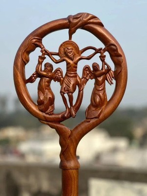 New Beautiful Handcraft Solid Wood Crozier Victorian Walking Sick Cane For Gift