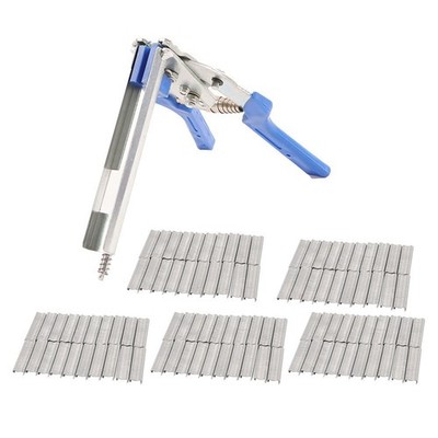 Fencing Gun Hog Ring Plier Fastener Stapler M Nailer Wire Ringer W/ 3000 Clips