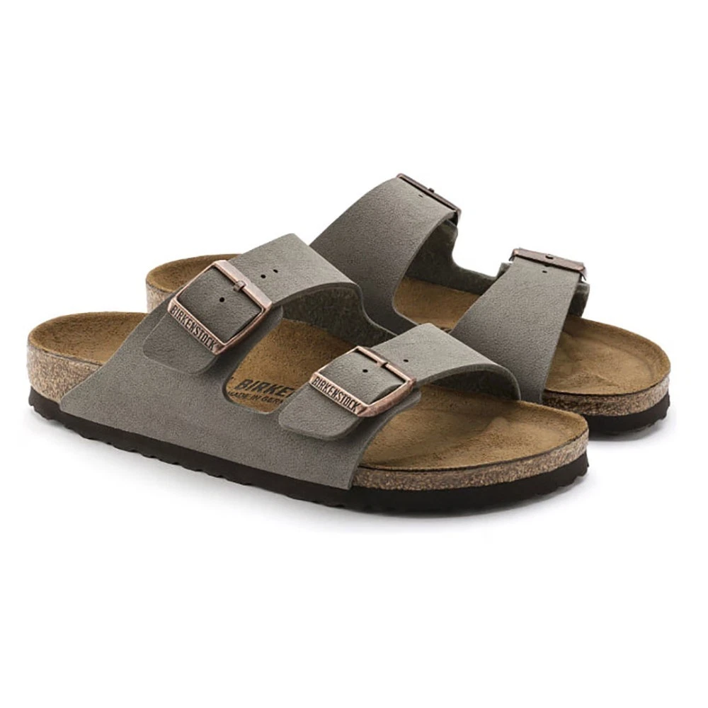 Birkenstock Arizona Birko-Flor Soft Footbed Unisex Sandals - Stone