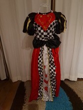 Womens Queen Of Hearts Fancy Dress Costume Size Medium