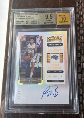 PAOLO BANCHERO 2022 PANINI CONTENDERS THE FINALS TICKET /49 RC BGS 9.5  AUTO 10