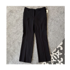 Anne Klein Women's Black Flat Front Solid Dress Pants Size 8 Regular