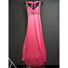 Masquerade Gown Women 7/8 Pink Beaded Halter Pleated Formal Dress 422818