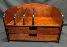 Wood Desk Organizer w Drawers File Sorter Mail Holder Office Storage