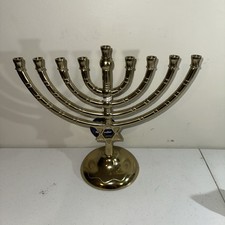 Menorah Temple 12" Height  9 Branches Solid Brass XXL Made In India Beautiful