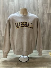 Champion Reverse Weave Marshall University Gray Crewneck Sweatshirt Medium