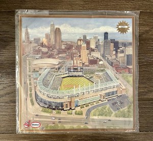 Limited Edition Cleveland Indians Ballpark 1993 Lithograph with Original Ticket
