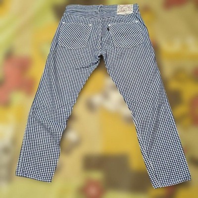 EVISU Check Pattern Straight Denim Made in Japan Excellent Condition