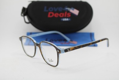 NEW RAY-BAN RB 5393 LEONARD 5883 HAVANA BLUE SILVER AUTHENTIC EYEGLASSES 47-17