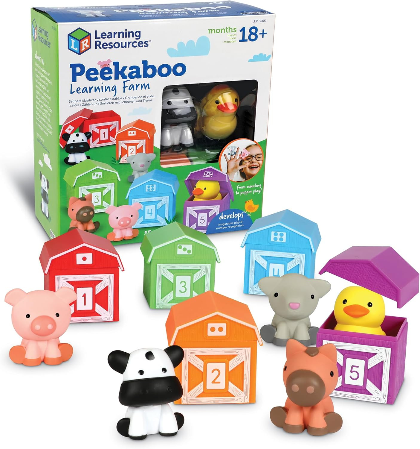 Learning Resources Peekaboo Learning Farm - 10 Pieces, Ages 