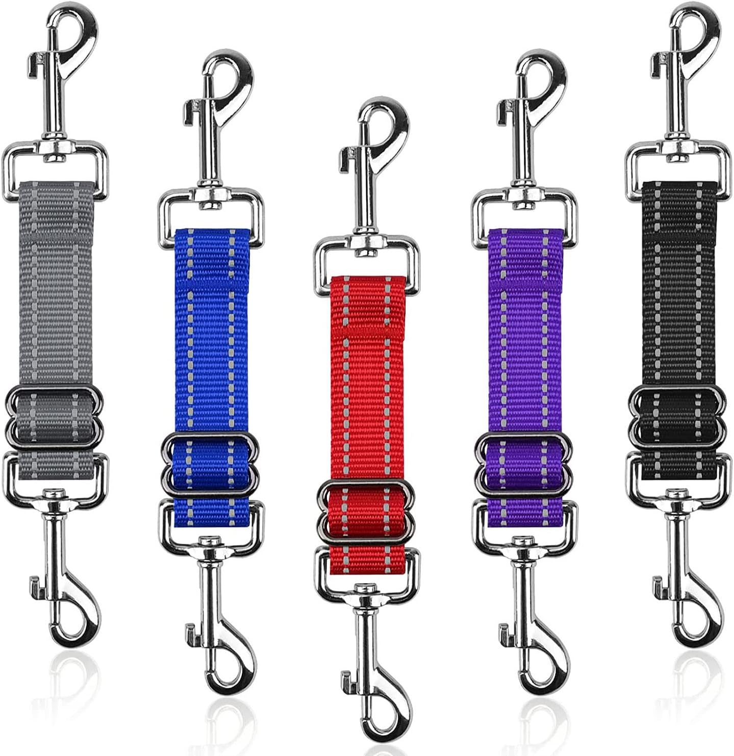 Dog Safety Collar Clips 5 Pack Adjustable Prong Collar Backup Clip Reflective Do