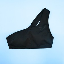 Victorias Secret Black Medium One Shoulder Stretch Swim Bikini Top Swimsuit New