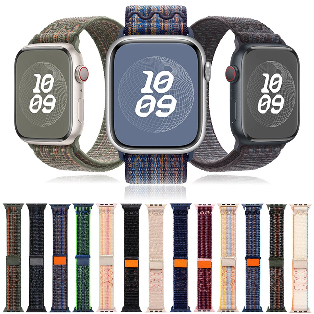 Weave Nylon Sport Loop Band for Apple Watch 9 8 7 6 5 4 SE Ultra 2 44 41 45 49mm