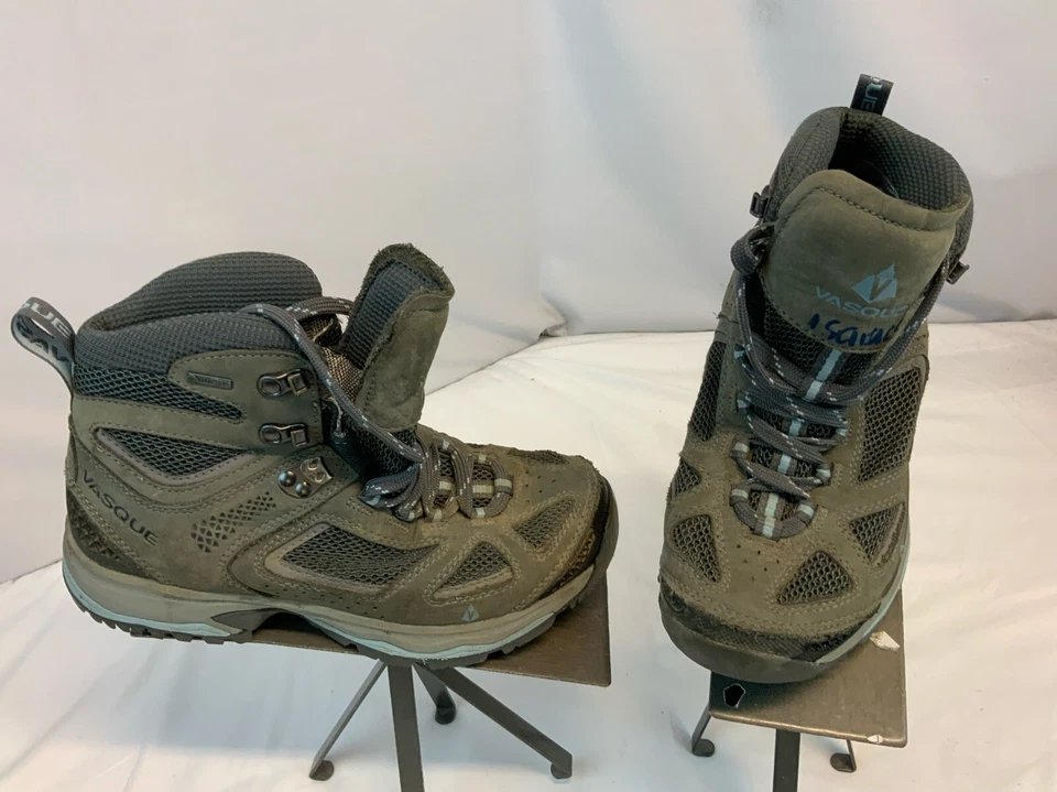 Botas de Senderismo Vasque Gore-Tex Talla 8 Gris Cuero Encaje Suela Vibram YGI H1S-116 Foto 2 de 4