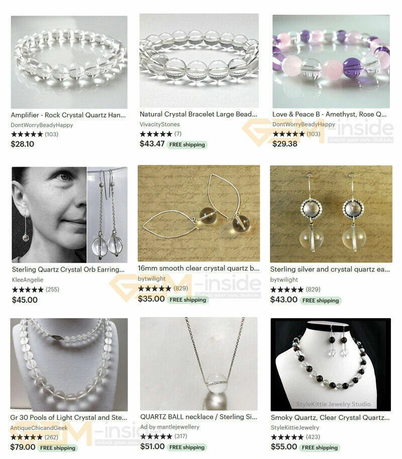 Cuentas sueltas redondas de piedra de cuarzo transparente blanco natural agujero grande para hacer joyas 15" Foto 4 de 4