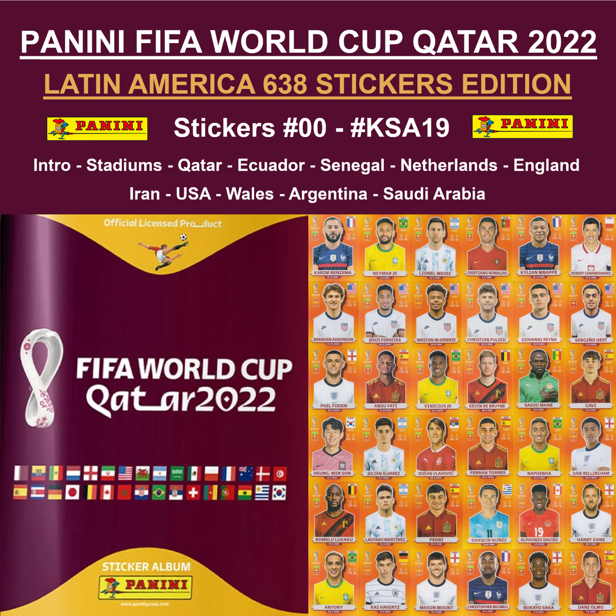 Panini World Cup QATAR 2022 - Latin America Edition - Stickers #00 - #KSA19