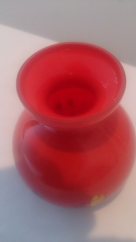 Kralik, Red, Orange, Spatter, Splatter, Bulbous, Glass, Vase. - Picture 3 of 19