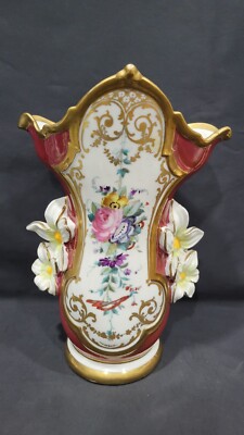 Antique French Hand Painted Exclusively for Paris Decoration Vase, 10''