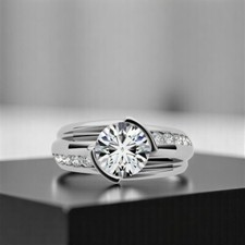 Round Wedding Diamond Mens Ring IGI Lab Created 2.02 Ct 9 MM PT950 Platinum Band
