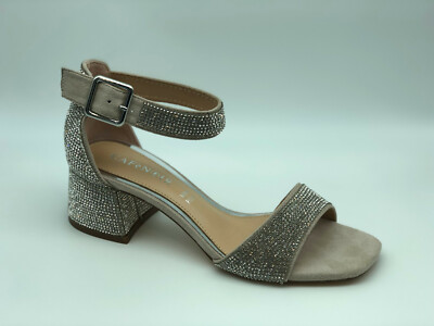 Cafè Noir Sandalen GLB975 Wildleder beige mit Strass Absatz 4,5 cm SALE