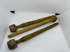 Vintage Wood Industrial Textile Spools - 3