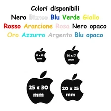 Adesivo Logo APPLE 4 pezzi prespaziato vari colori 4 dimensioni diverse