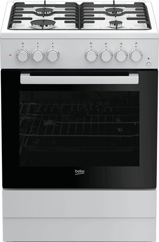 Cucina a Gas 4 Fuochi Beko con Forno Elettrico Grill 60x60 cm Bianco  FSST62110DW | eBay