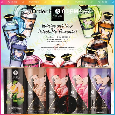 Shunga Warming Massage Oil Edible Fruit Flavored Oral Sex Lube Lubricant Couple