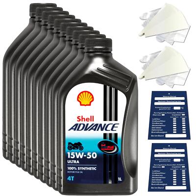 10 Liter original Shell Advance 4T Ultra 15W50 Motoröl Motorrad 600041556