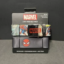 Marvel Spiderman Plus Classic Icon Logo Belts 2 in 1 Web Belt Pack, NEW.    (F4)