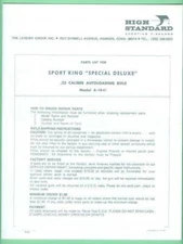 High Standard Model Sport King Special Deluxe Auto Manual Reproduction