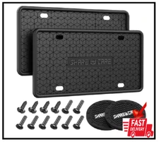 2 Pack Silicone License Plate Frame, Front Back License Plate Cover, License Pla