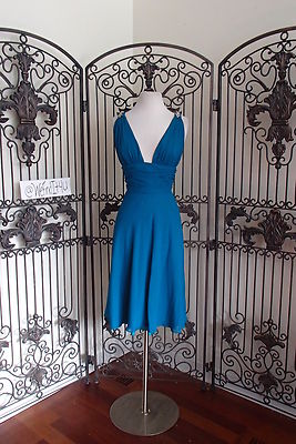 A127 FAVIANA 6037 TEAL 11-12 $190 PARTY FORMAL COCKTAIL LENGTH