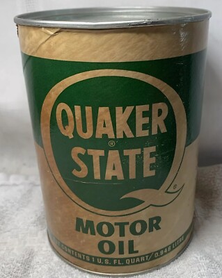 Quaker State Vintage Full SAE 30 Only Engines Built Before 1968 Paper Oil Can