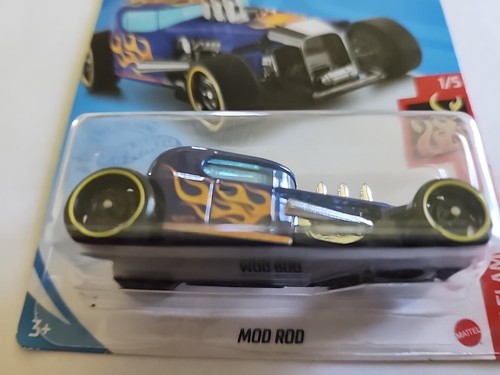 Hot Wheels MOD ROD Orange Flames 2021 GTB16 1/5 189/250 Rat Rod Car - Picture 8 of 8
