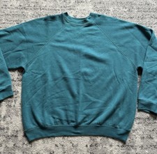 Vintage Tultex Sweatshirt Blank Teal Made In USA Size XL