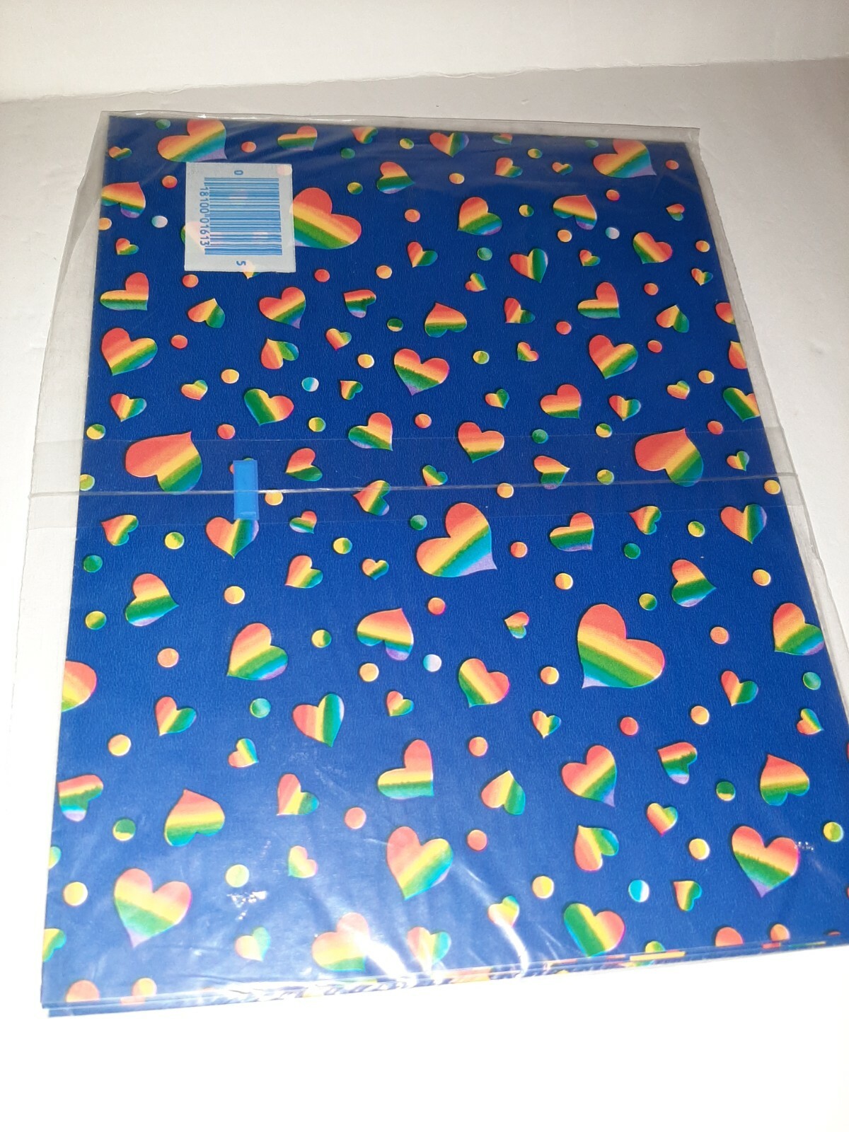 NOS Vintage Care Bears Rainbow Hearts Fashion Gift Wrap Paper PRIDE