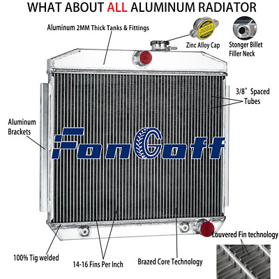 3-Row Radiator For 1955 1956 1957 Chevy Bel Air Nomad 150 210 V8 4.3L 4.6L V8