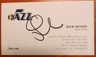 FORMER UTAH JAZZ HEAD COACH QUIN SNYDER SIGNED BUSINESS CARD