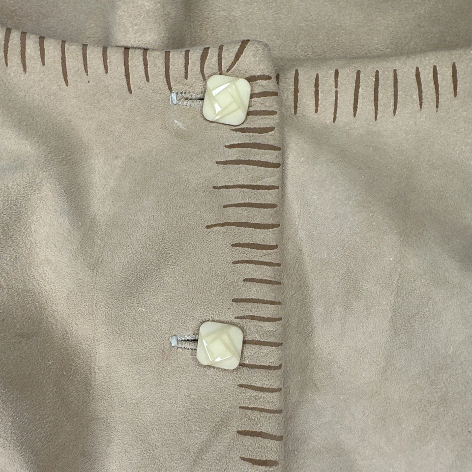 Poncho de gamuza de cuero nativo americano cuello chal cactus sol suroeste talla 8 Foto 4 de 4